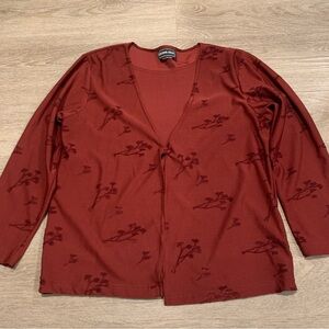 Vintage California Krush Red Floral Long Sleeve Size M